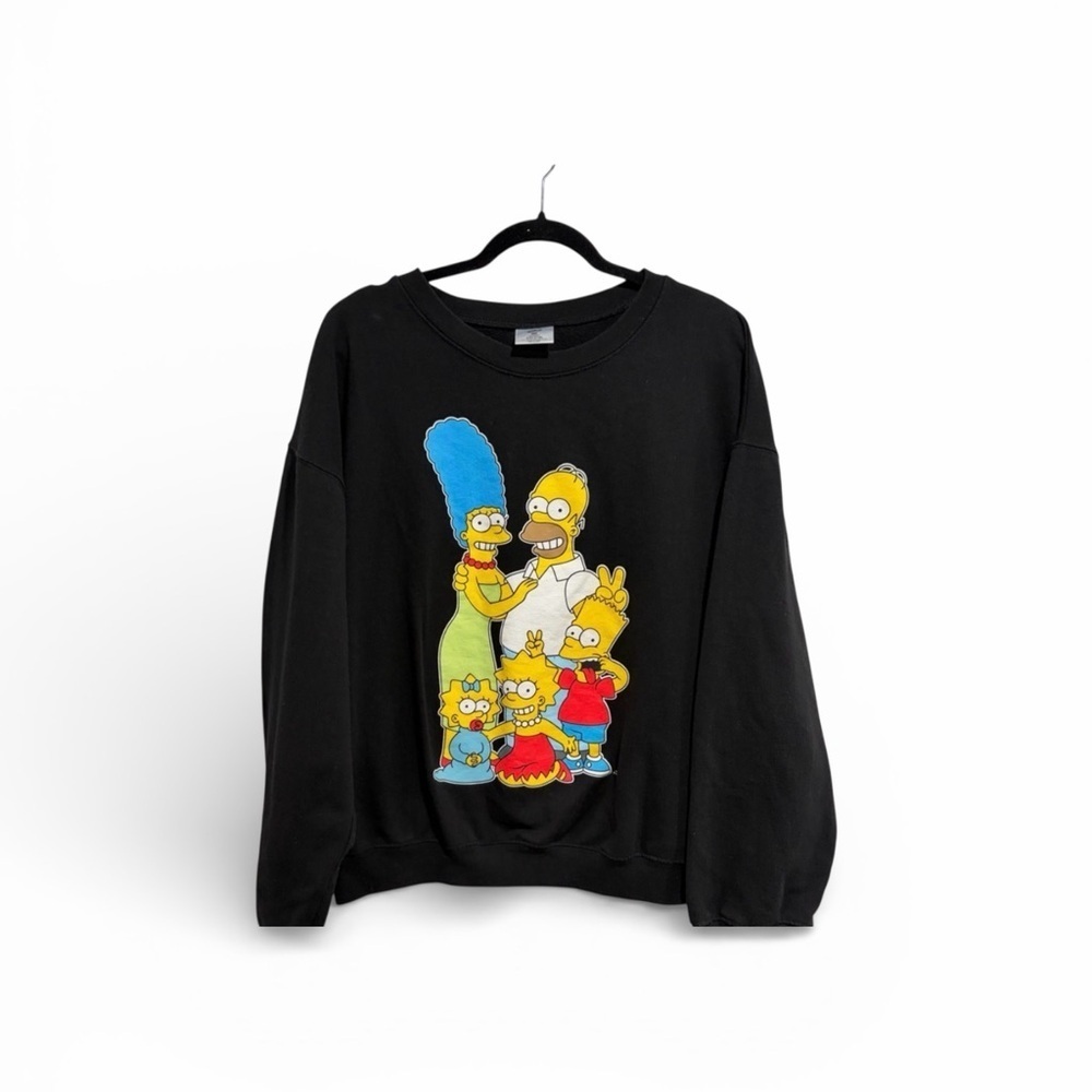 2/$20 The Simpsons Family Black Crewneck Sweatshirt Matt Groening